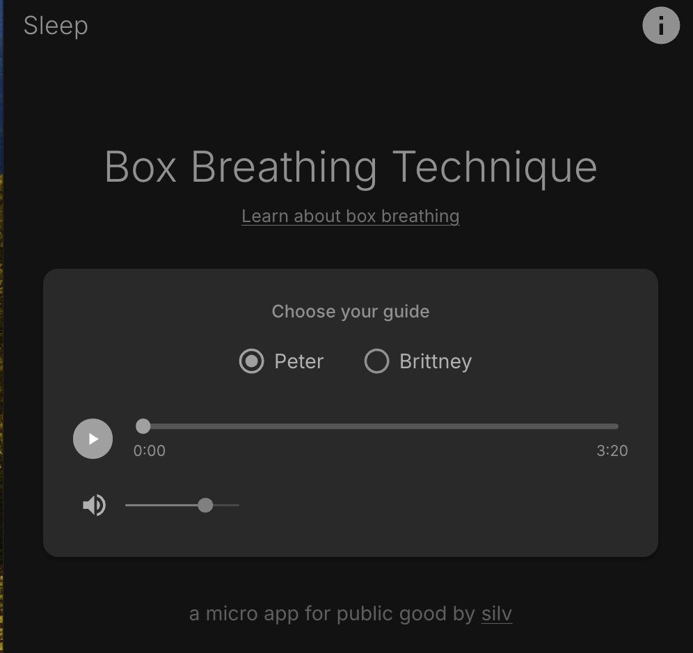 screenshot of sleep.silv.app